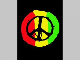 Rasta Peace  chrbtová nášivka veľkosť cca. A4 (po krajoch neobšívaná)